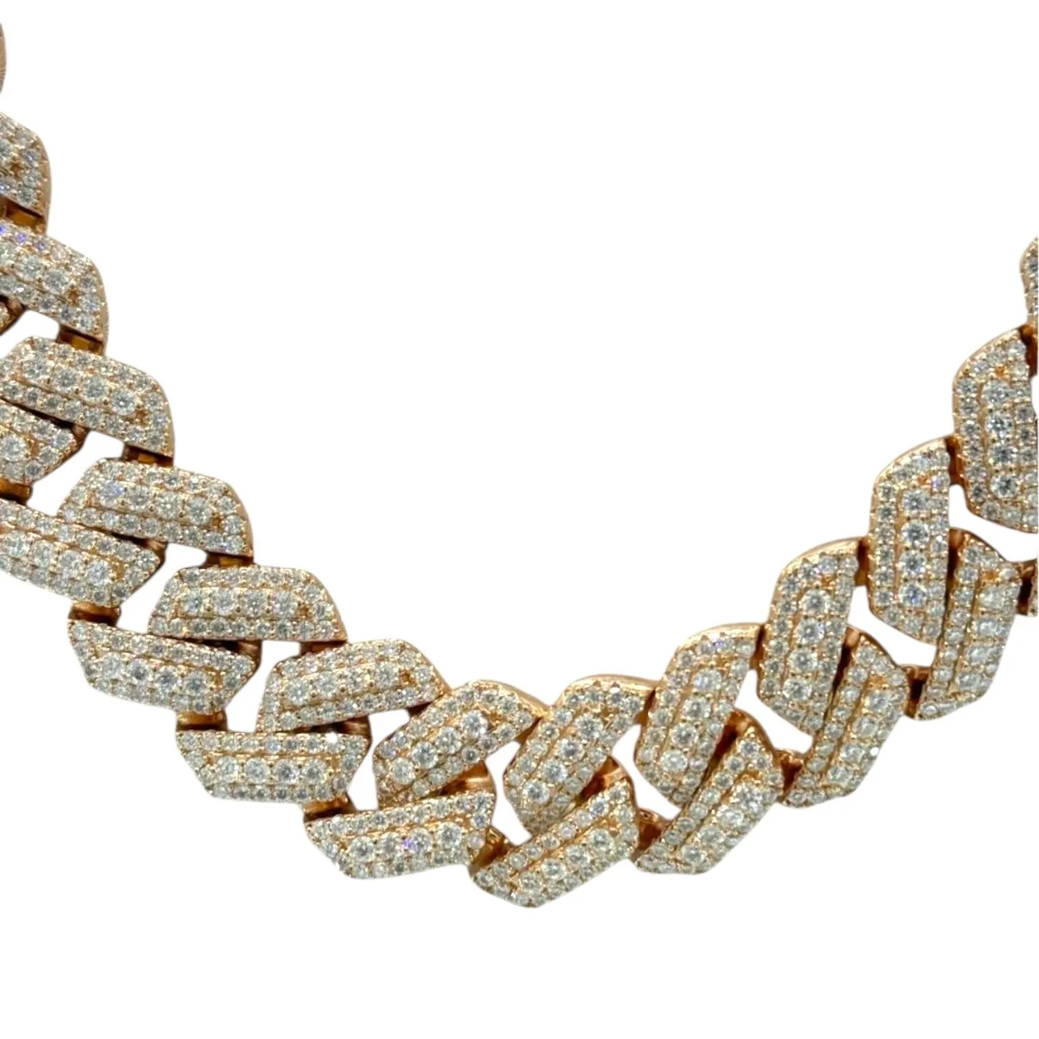 20mm Cuban Chain Moissanite Rose Gold On 925 sold by Master Of Bling product image thumbnail 3