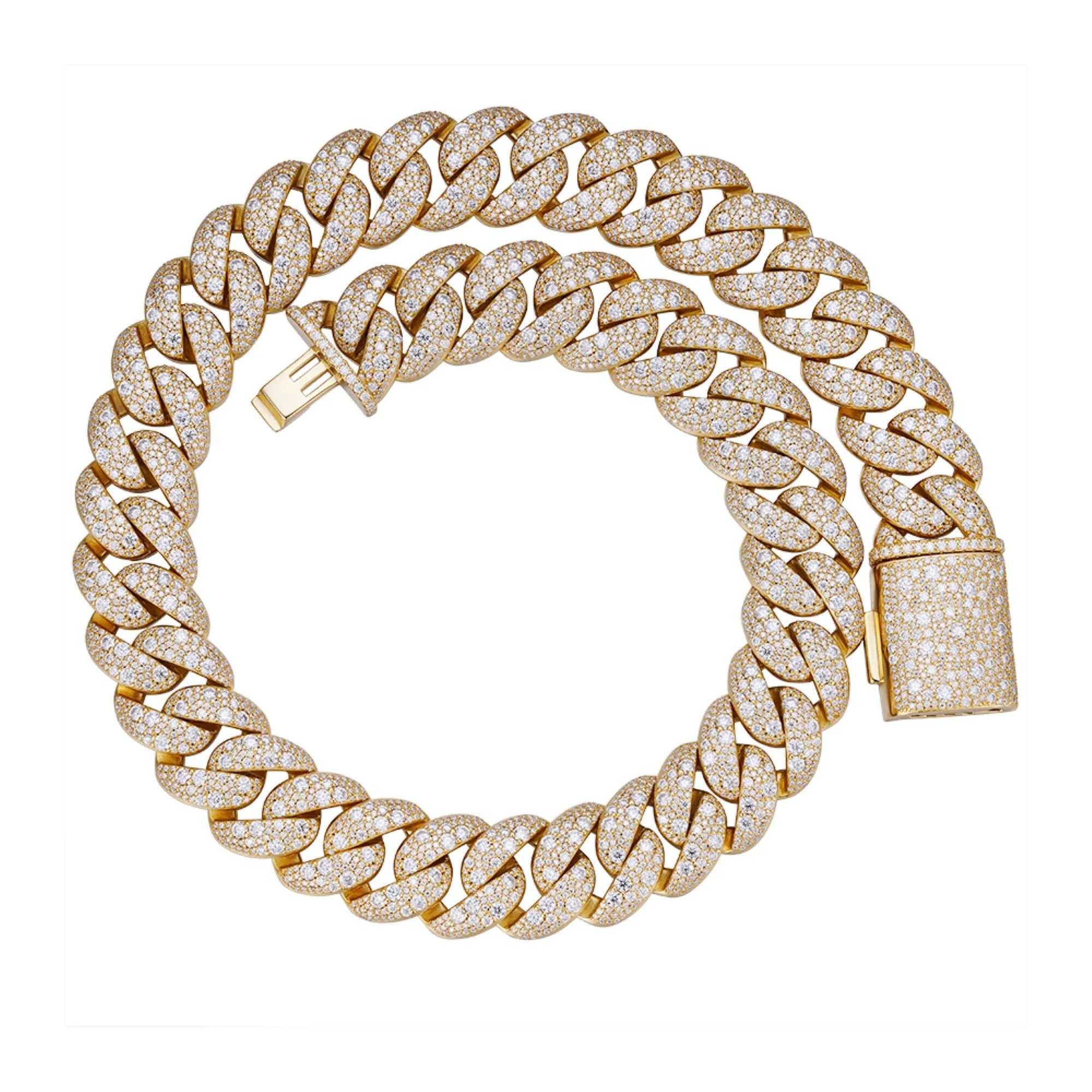 22mm Mosaic Set Cuban Moissanite Chain 925 sold by Master Of Bling product image thumbnail 3