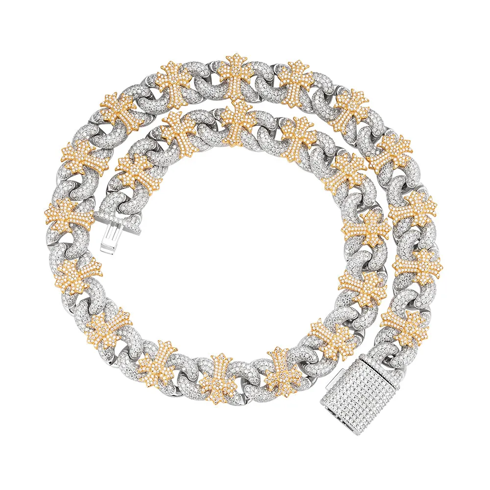 925 Chrome Heart Moissanite Chain 15mm Gold sold by Master Of Bling product image thumbnail 2