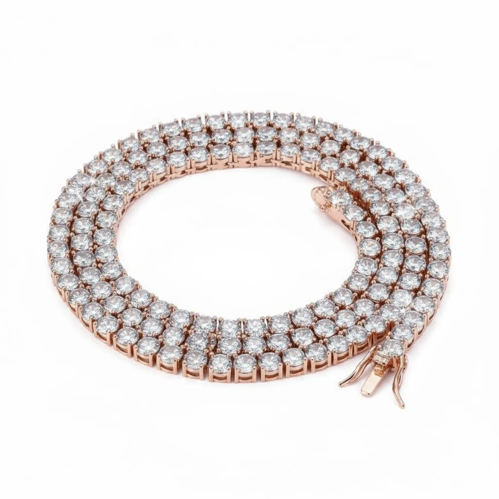 4mm Moissanite Tennis Necklace 925 Silver Rose sold by Master Of Bling product image thumbnail 2