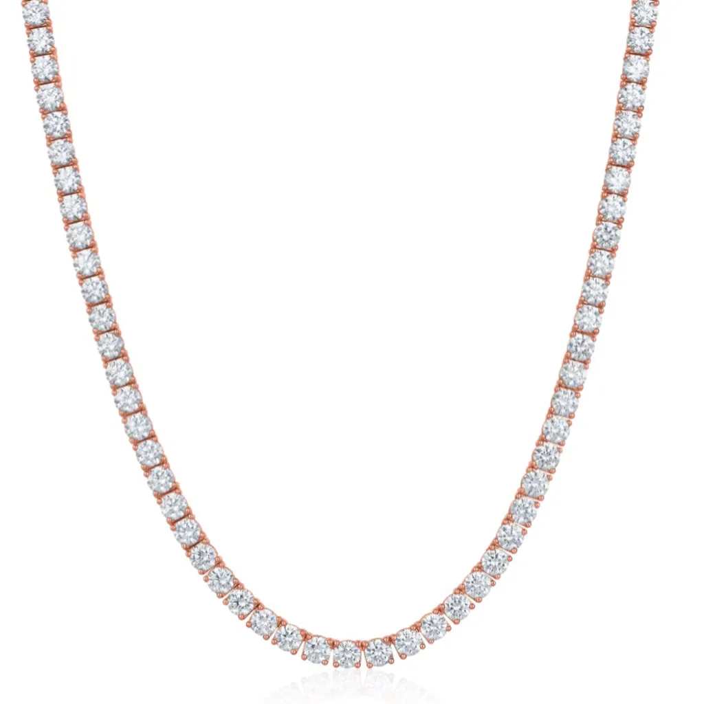 4mm Moissanite Tennis Necklace 925 Silver Rose sold by Master Of Bling