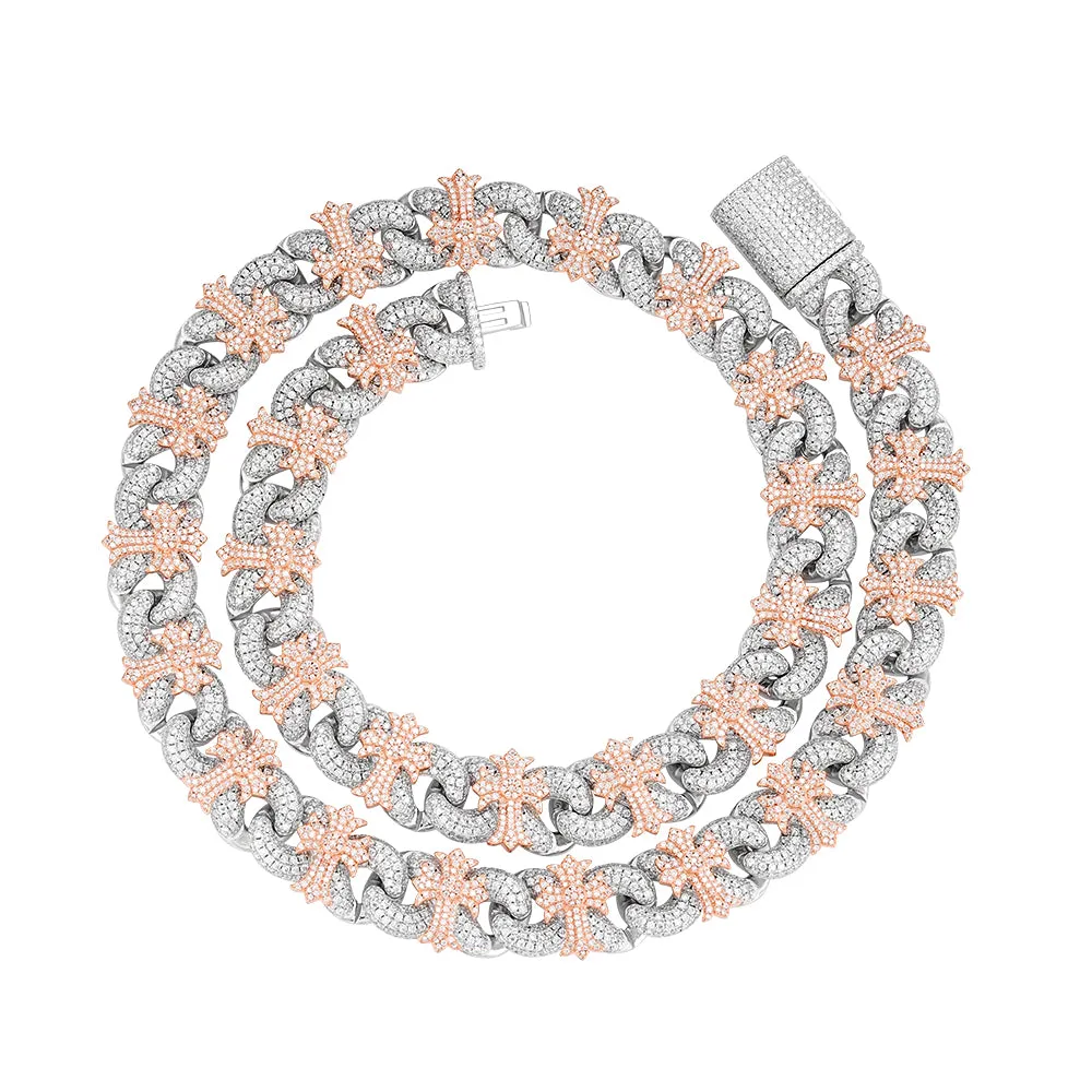 Chrome Heart Moissanite Chain 15mm 2 Tone Rose sold by Master Of Bling product image thumbnail 3