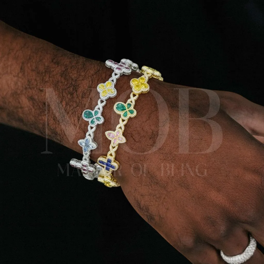 Moissanite Multi Color Cross Bracelet 925 sold by Master Of Bling