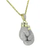 Rocky Balboa Boxing Gloves Pendant 14k Gold Finish  Stainless Steel Chain sold by Master Of Bling