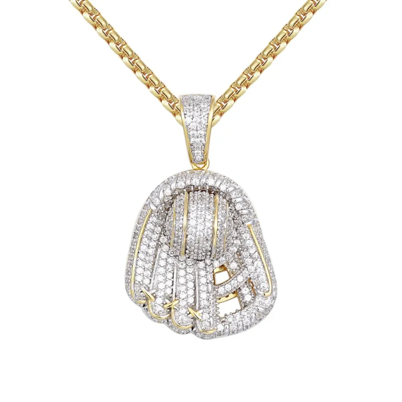 New Sterling Silver Designer Men's Base Ball Gloves sold by Master Of Bling