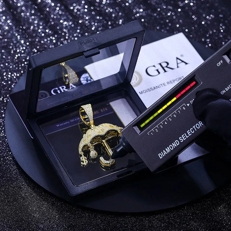 Moissanite Diamond Umbrella Money Bag Pendant Custom Iced 925 Silver sold by Master Of Bling product image thumbnail 3