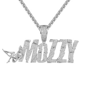 Mens Mozzy Micro Pave Hip Hop Designer Pendant Necklace sold by Master Of Bling