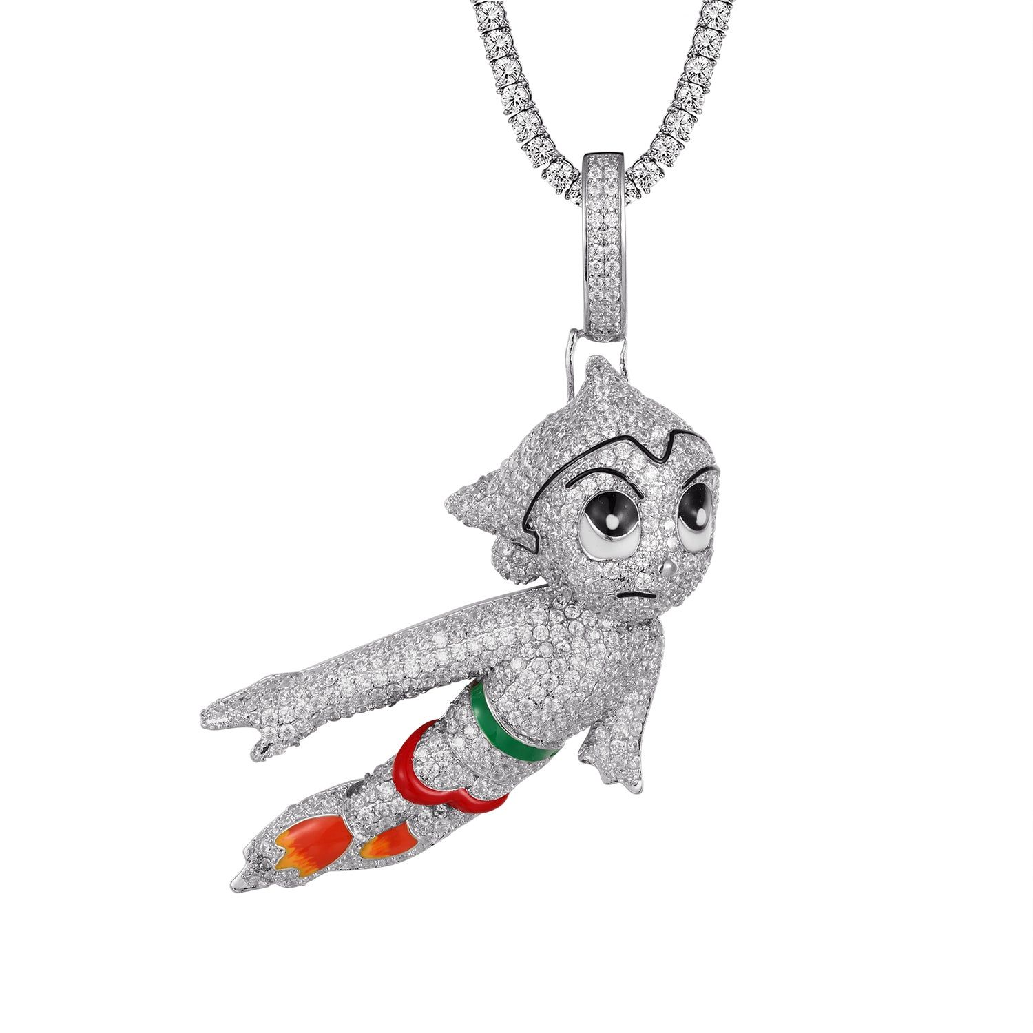 Mens Bling Astro Boy Cartoon Character Pendant Free Box Chain sold by Master Of Bling product image thumbnail 4