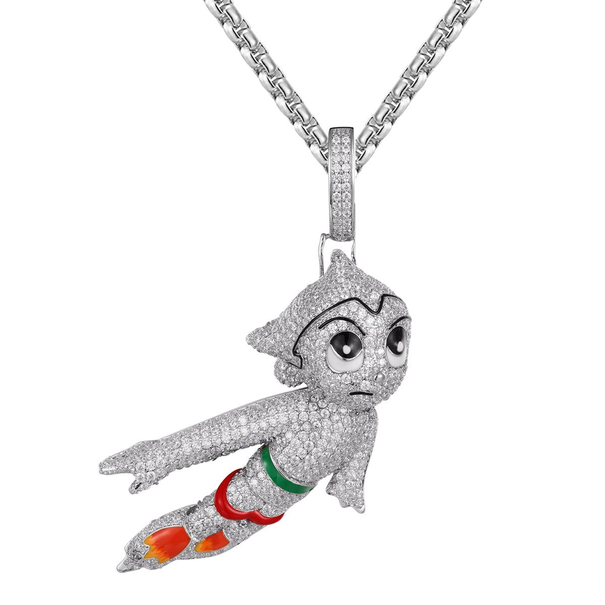 Mens Bling Astro Boy Cartoon Character Pendant Free Box Chain sold by Master Of Bling product image thumbnail 3