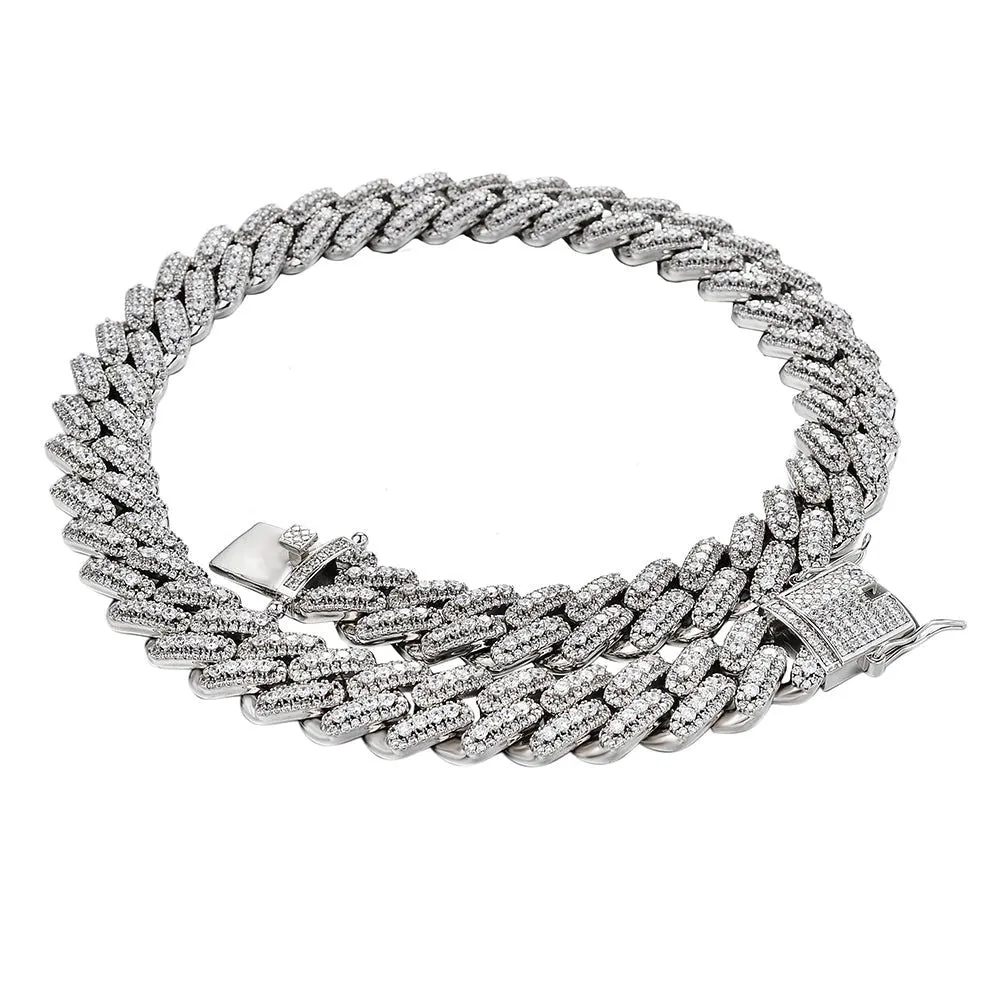 Heavy Miami Cuban Double Layer Booger Bling 18MM Necklace sold by Master Of Bling product image thumbnail 2