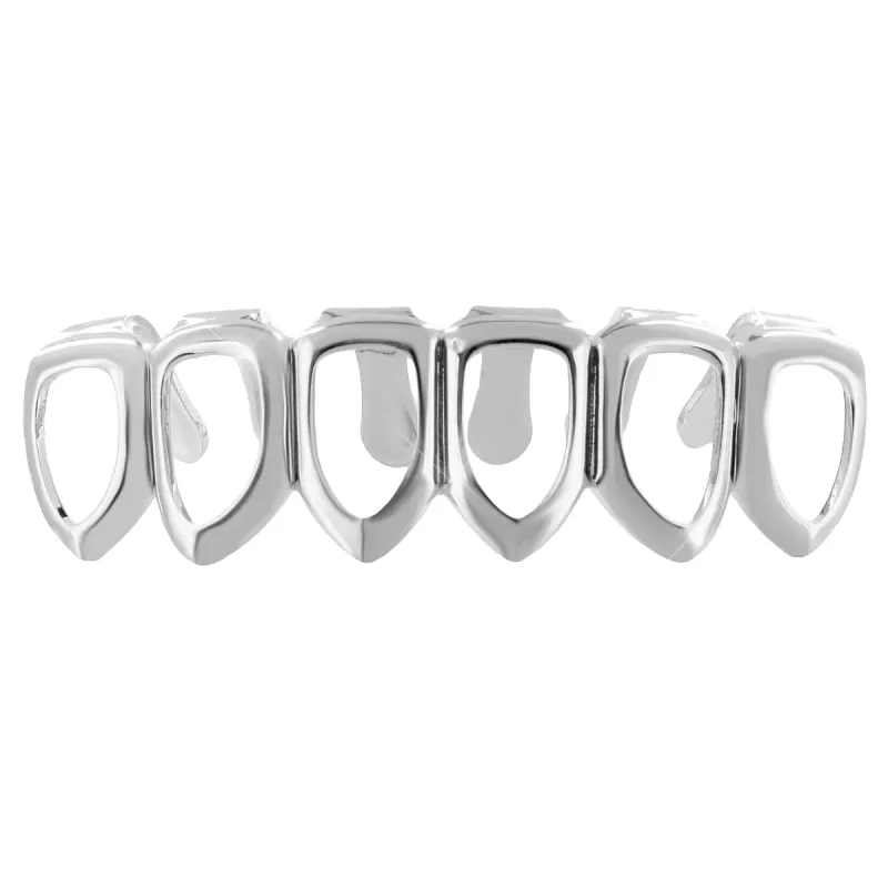 White Gold finish Bottom Mouth Grillz Teeth Caps sold by Master Of Bling