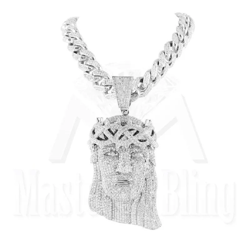 Jesus Pendant With Miami Cuban Chain sold by Master Of Bling