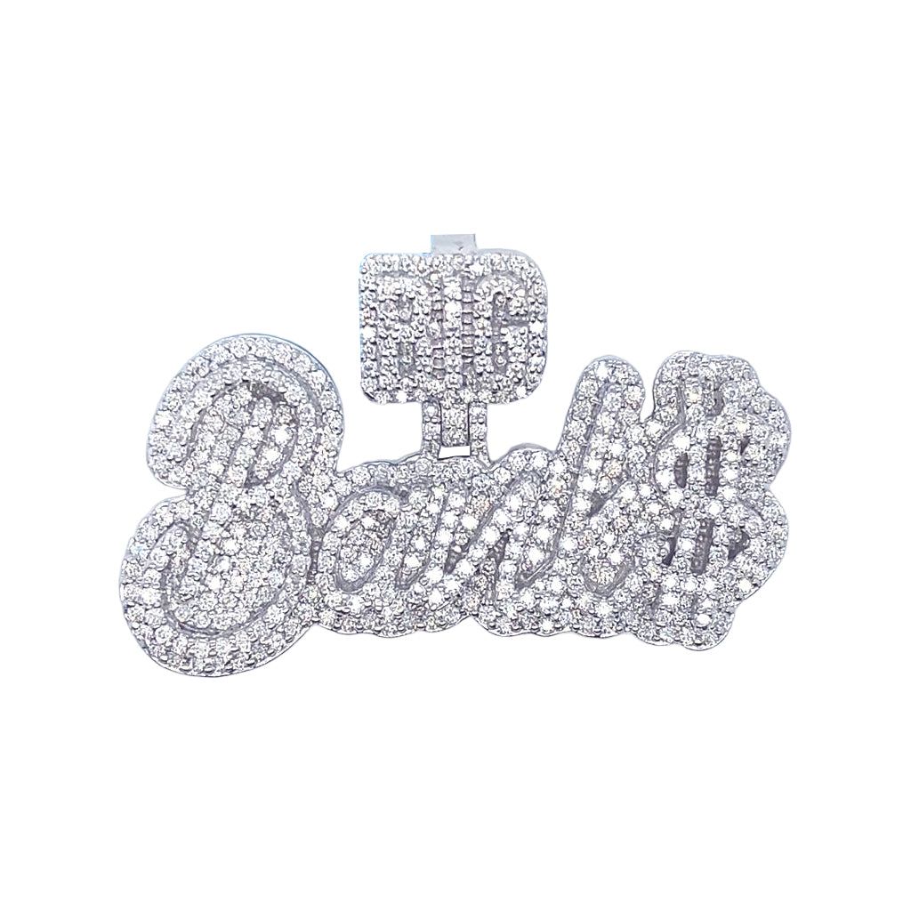 925 Sterling Silver Moissanite Diamonds Big Bank Pendant sold by Master Of Bling