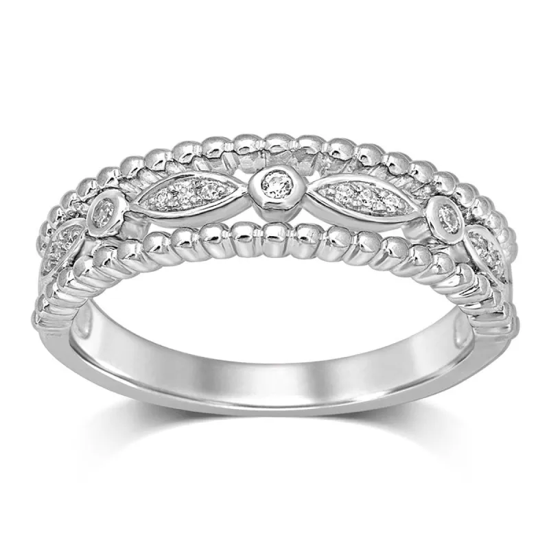 10k White Gold 1/20 Ct.Tw.Diamond Fashion Band sold by Master Of Bling