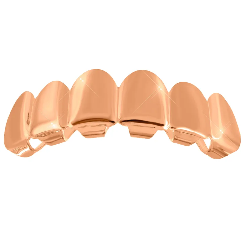Plain Top Teeth Grillz 14k Rose Gold Finish sold by Master Of Bling