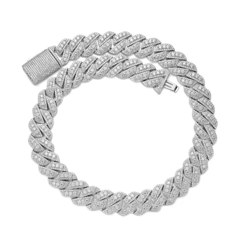 Moissanite Cuban Bracelet Icy 10mm 925 Sterling Silver Custom Jewelry sold by Master Of Bling