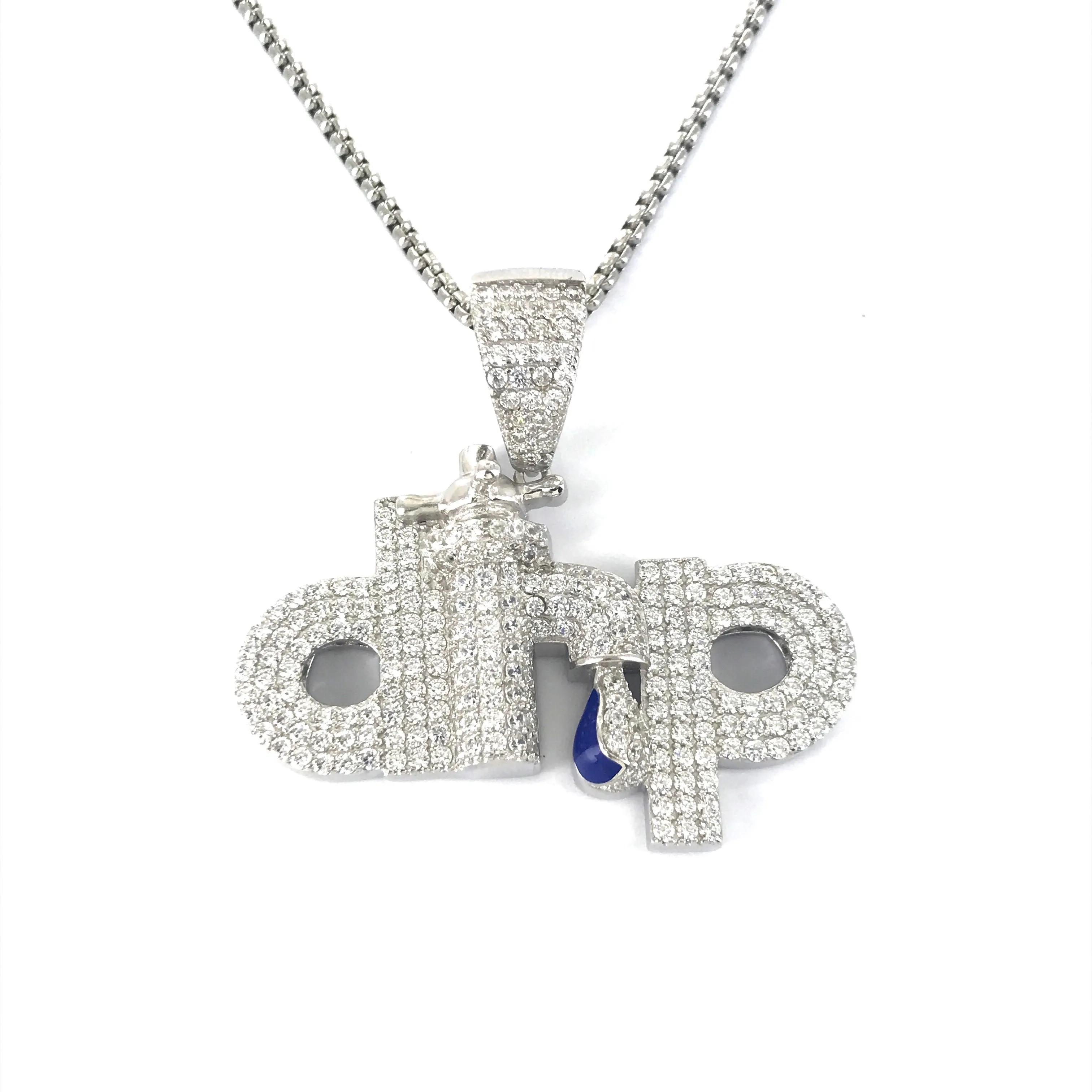 Sterling Silver Drip Tap Icy Micro Pave Pendant Hip Hop sold by Master Of Bling