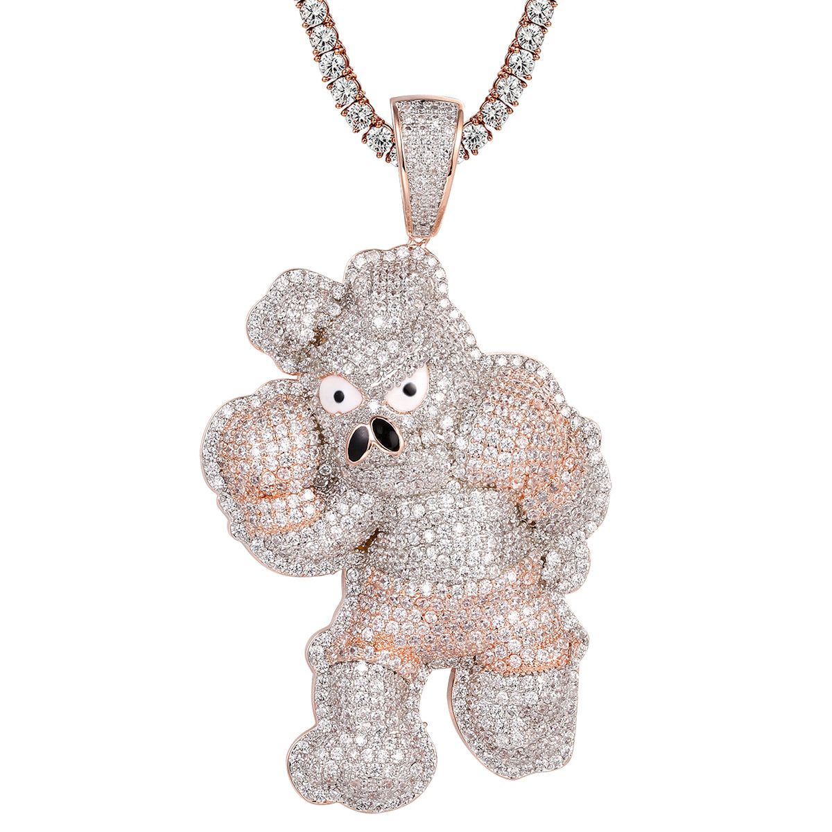 Boxing Pig Rose Gold Finish Hip Hop Animal Pendant Chain sold by Master Of Bling product image thumbnail 4