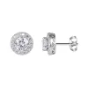 Solitaire Ruby Prong Style Sterling Silver Bling Designer Push Back Earrings sold by Master Of Bling