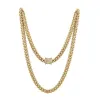 Men's Stainless Steel 10mm Miami Cuban Link 14k Gold Finish Chain 24" Designer out Lock sold by Master Of Bling