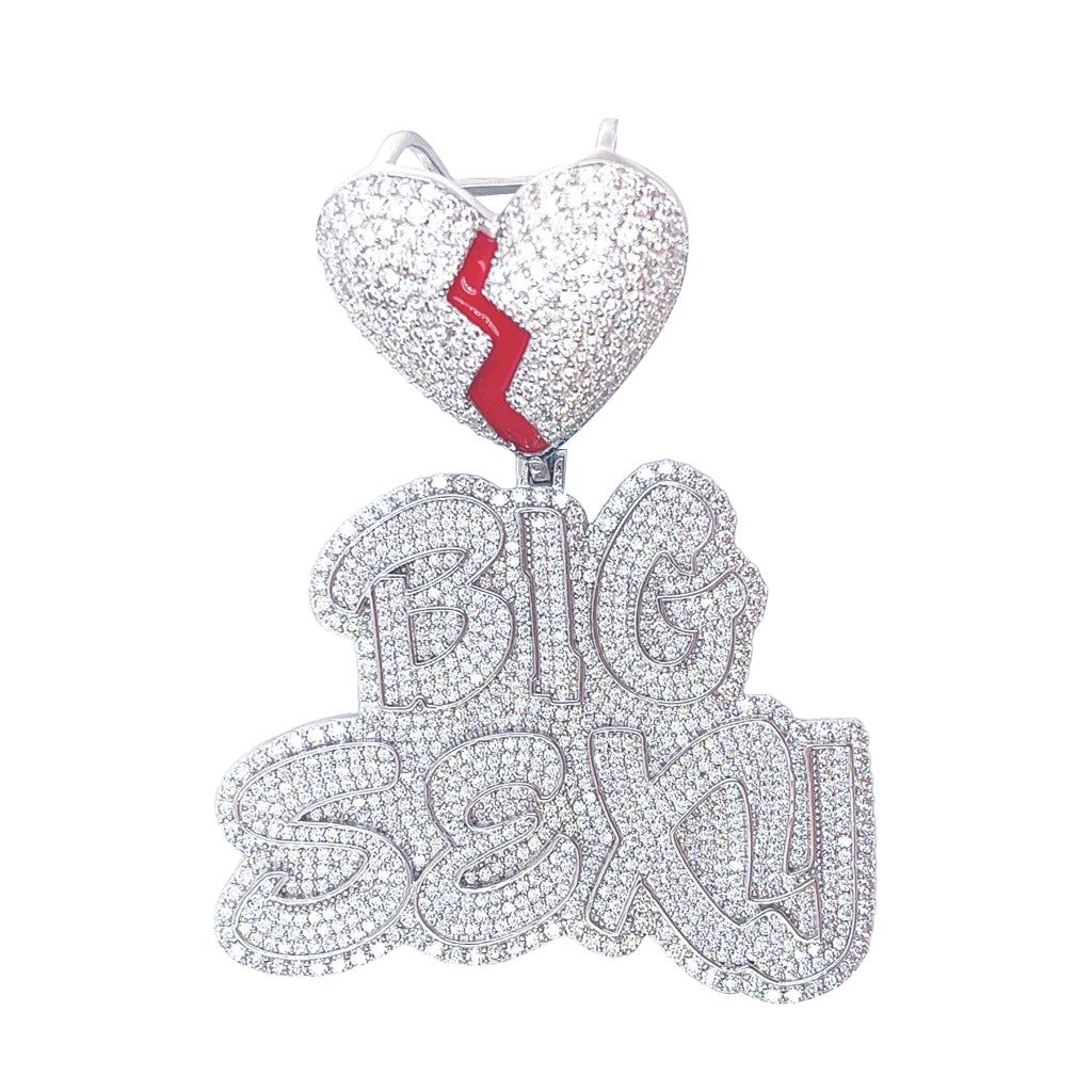 925 Sterling Silver Moissanite 8.54CTW Big Sexy Hip Hop Pendant sold by Master Of Bling