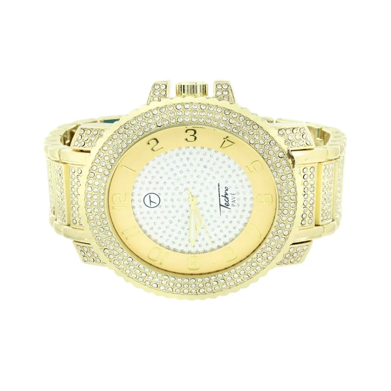 Mens Custom Design Watch Jojino  Joe Rodeo Style Pave Set Simulated CZ sold by Master Of Bling