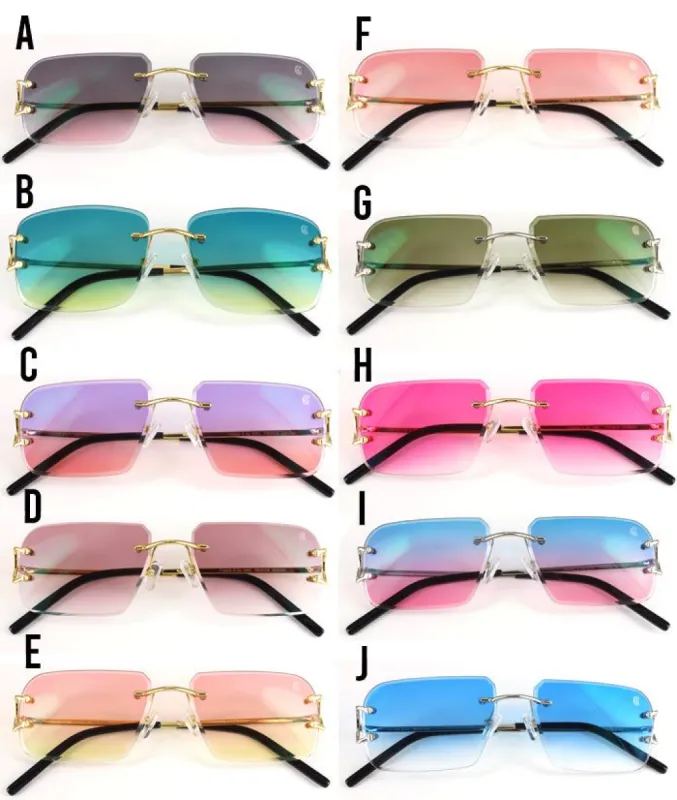 Mens Metal Frame Custom Color Lens Designer Glasses sold by Master Of Bling