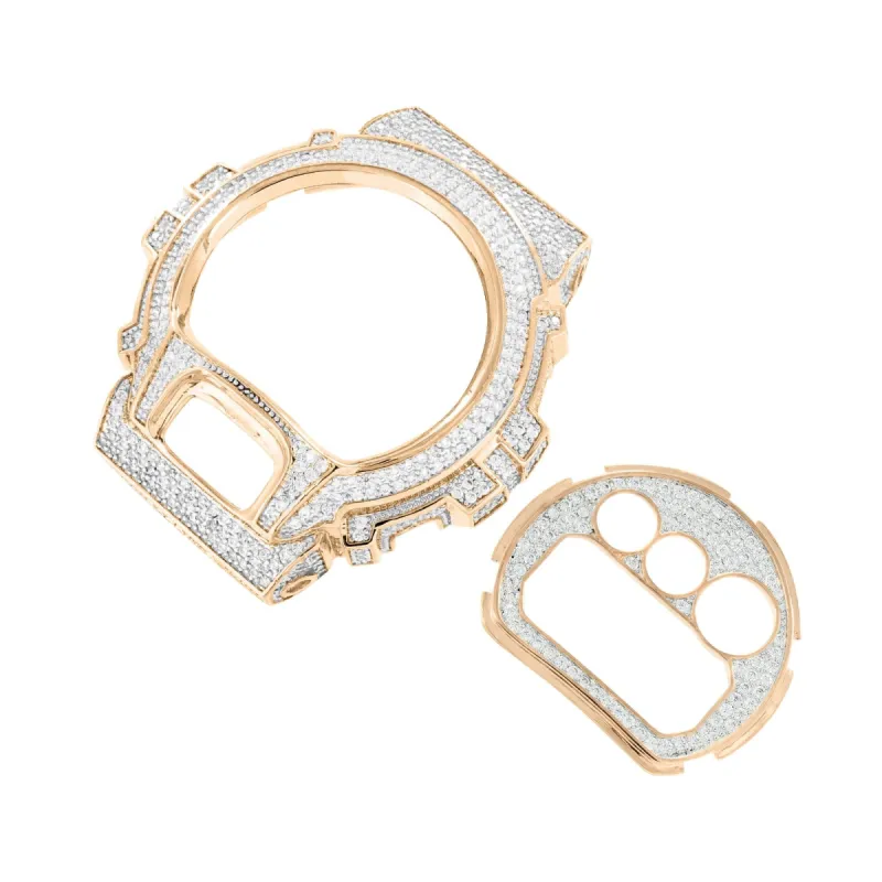 Rose Finish G Shock Bezel & Plate Combo Simulated Stones sold by Master Of Bling