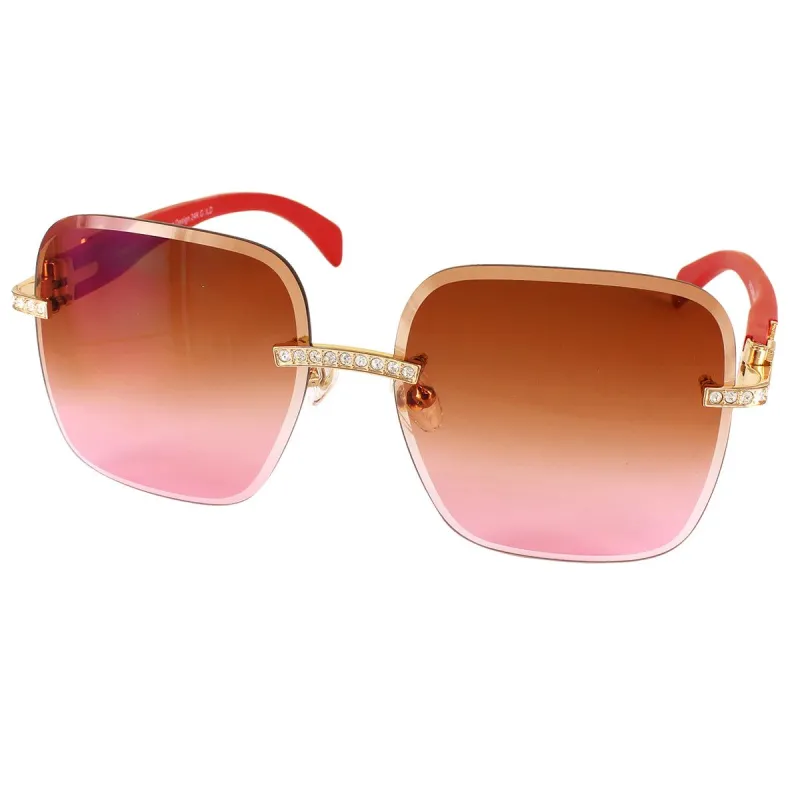 Stylish Metal Frame Designer Iced Out Shade Sunglasses sold by Master Of Bling