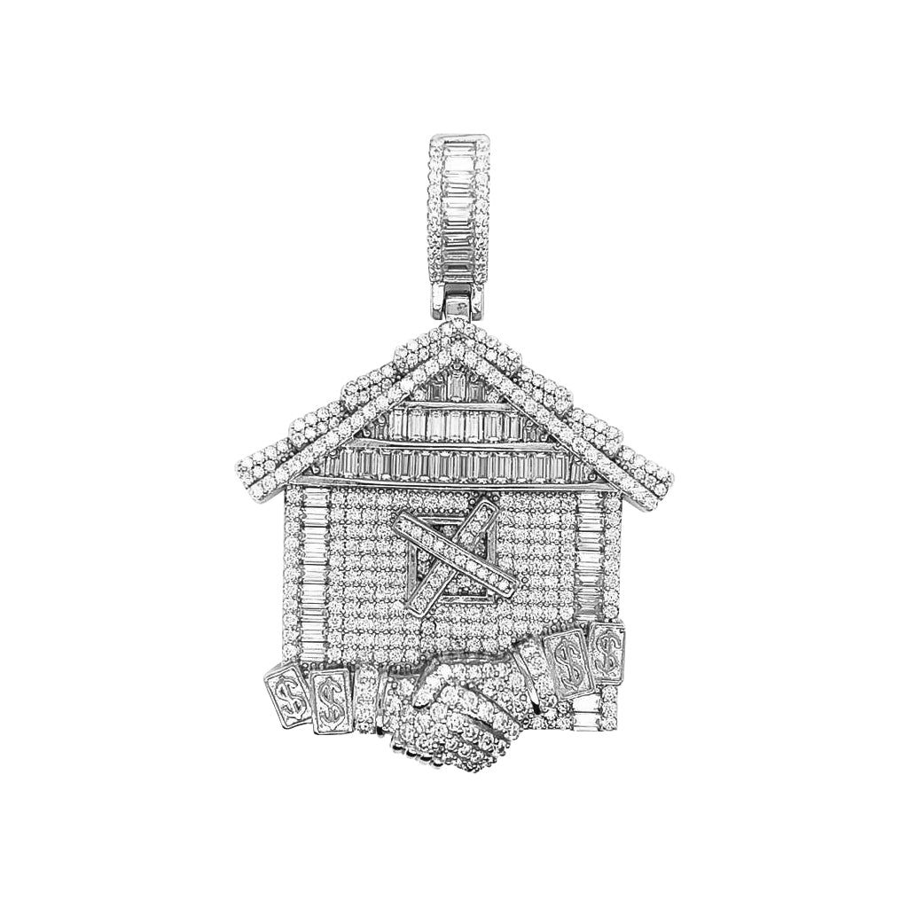 Baguette Moissanite 5.32 CTW Designer Hip Hop Silver Pendant sold by Master Of Bling