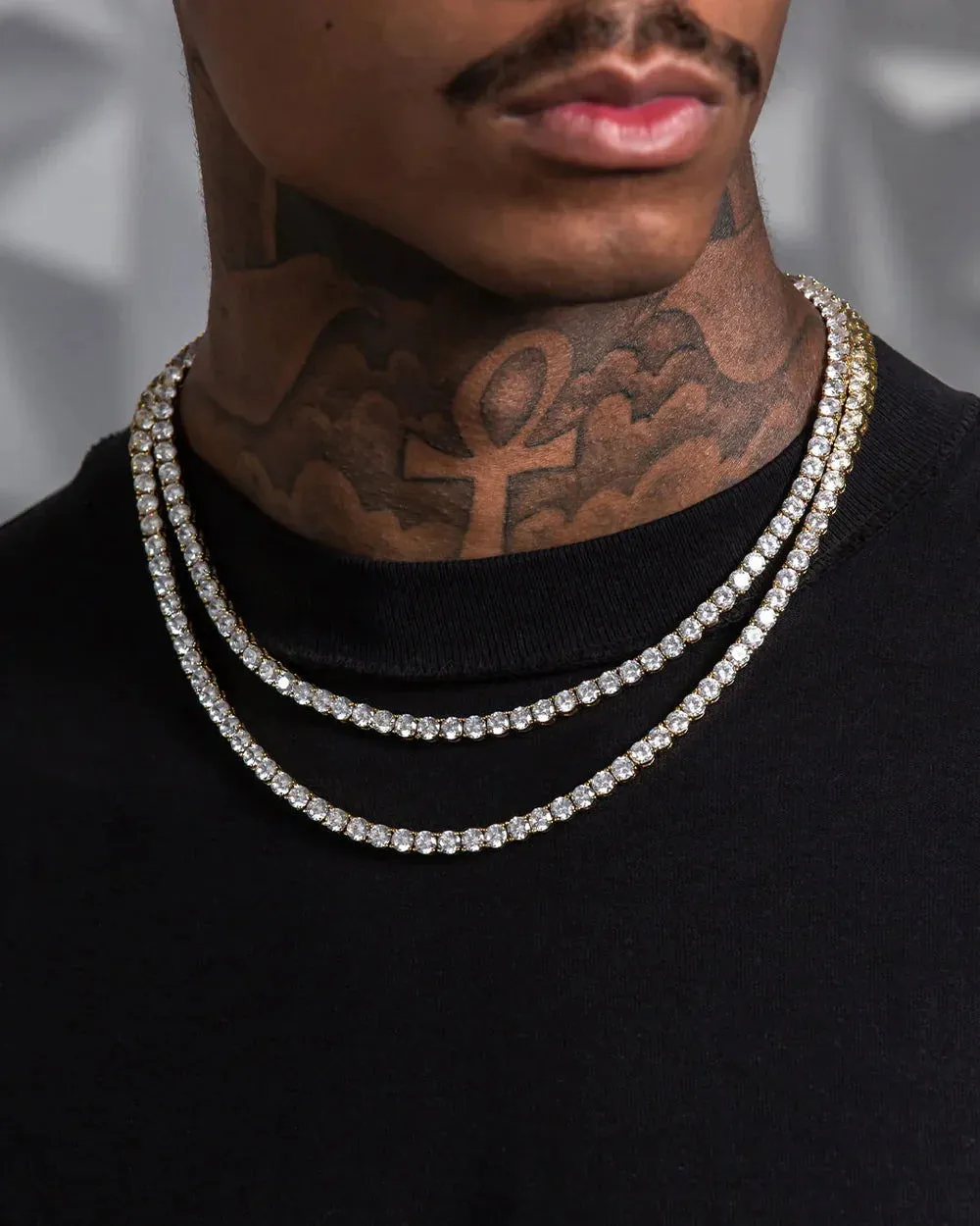 One Row 4MM VVS Moissanite 14k Gold Tone .925 Tennis Chain sold by Master Of Bling product image thumbnail 3