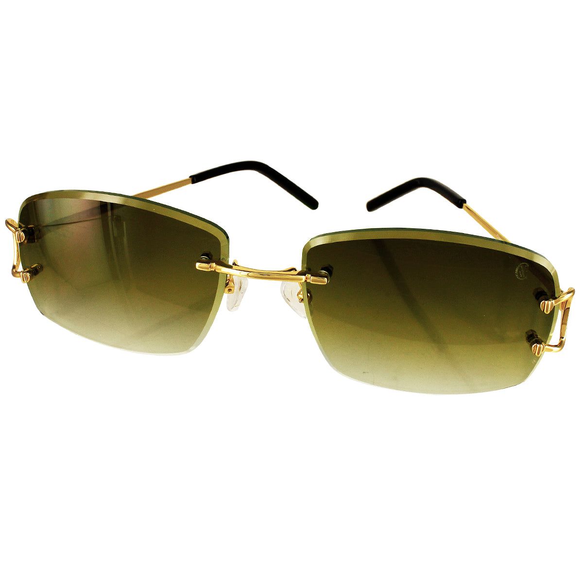 Men's Gold Tone Frame Green Sunglasses sold by Master Of Bling