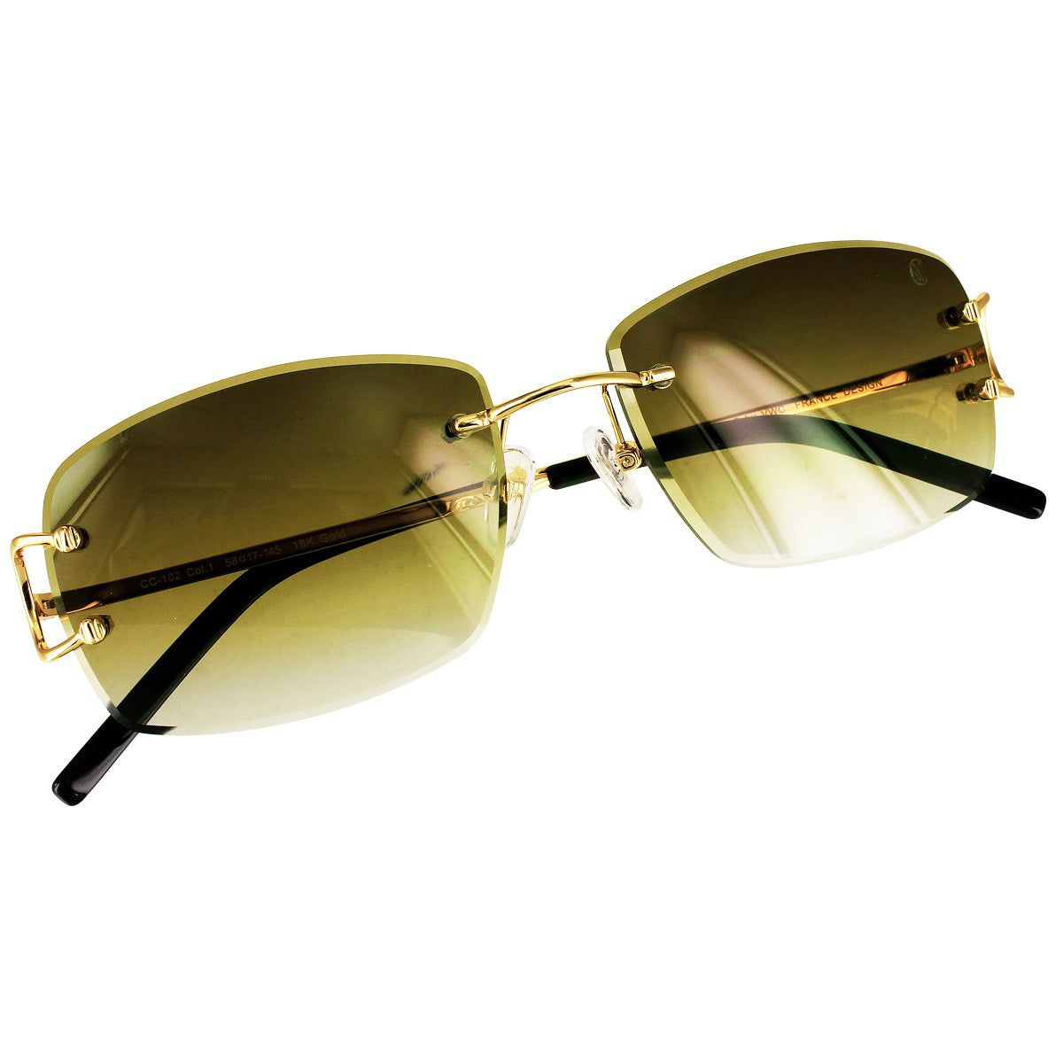 Men's Gold Tone Frame Green Sunglasses sold by Master Of Bling product image thumbnail 2