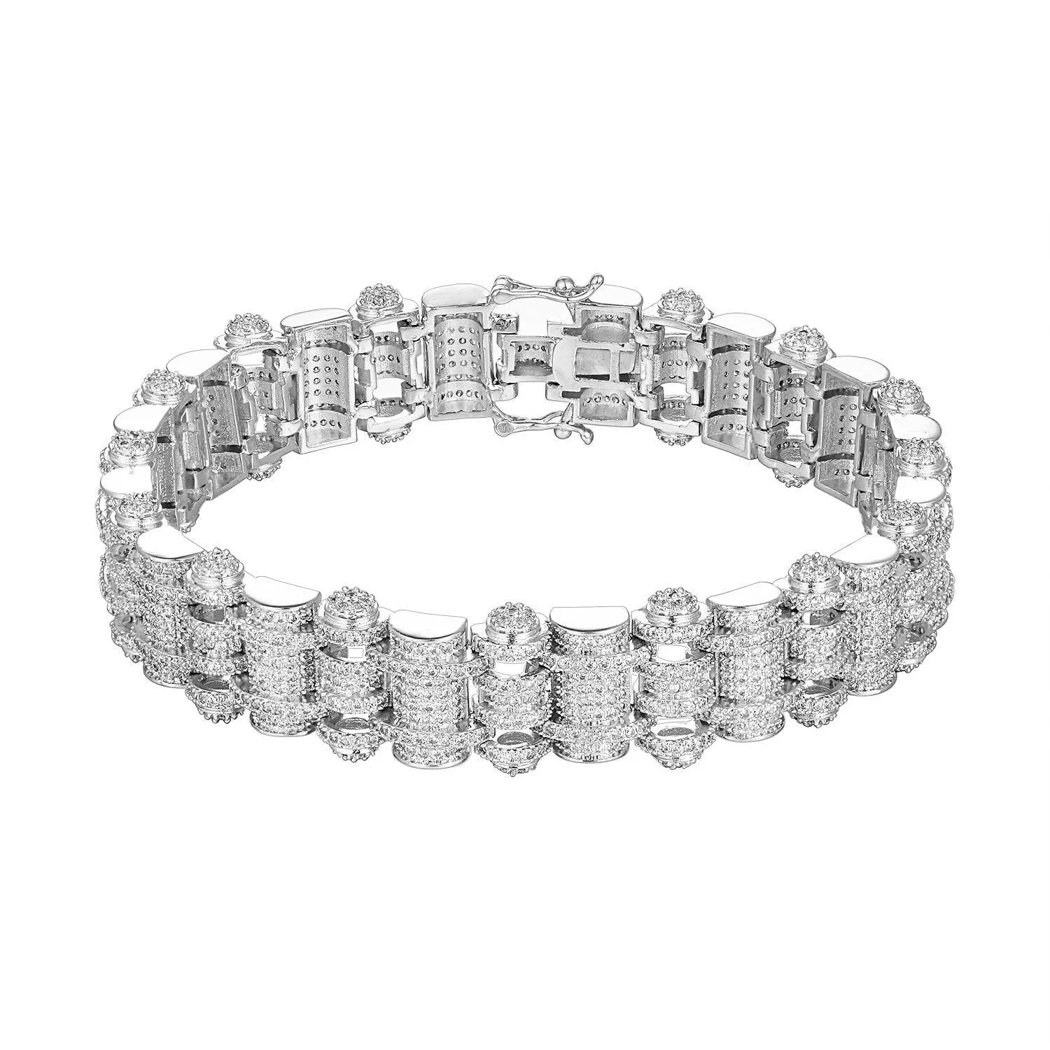 Men's Dome Link Style Custom Bracelet sold by Master Of Bling