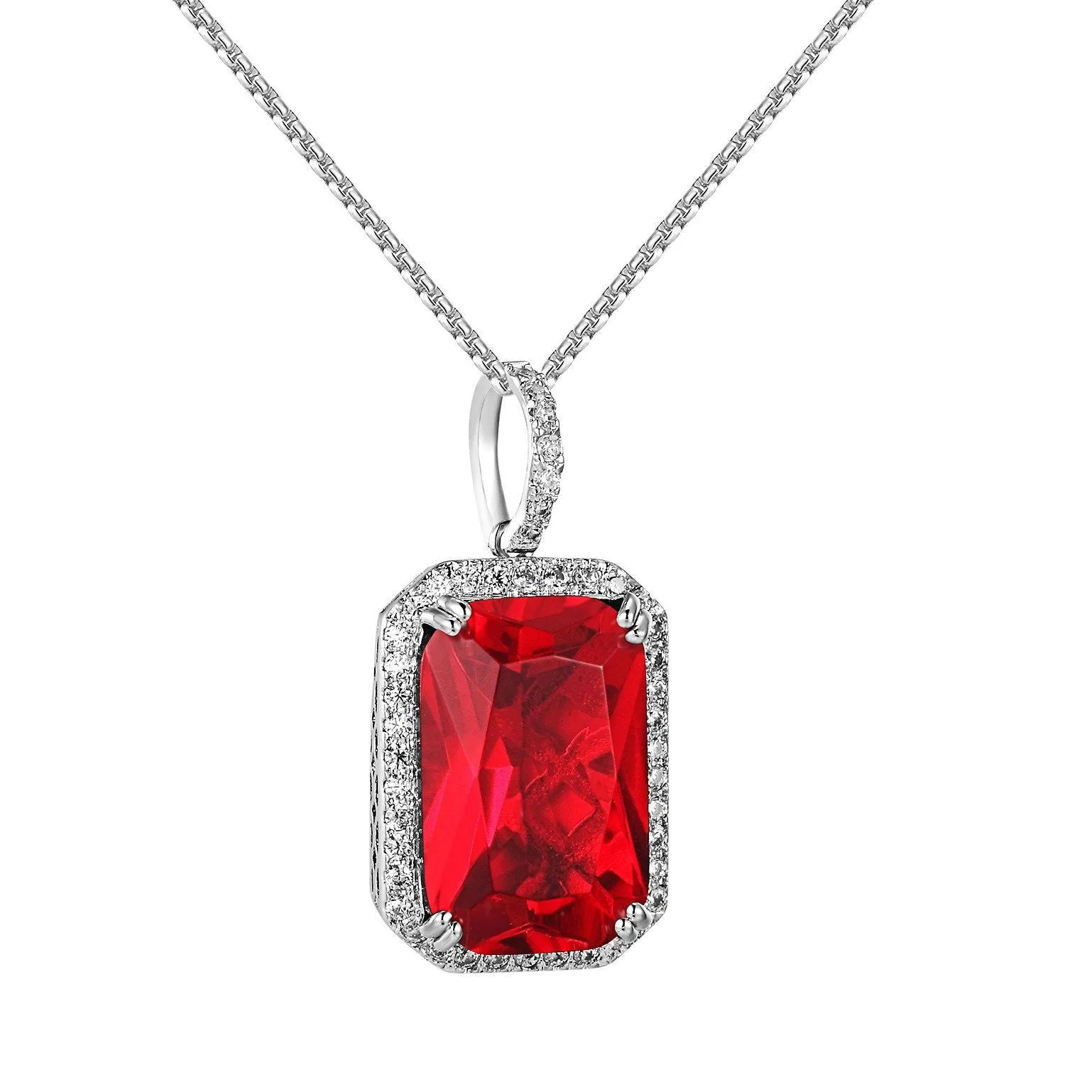 Mens Hip Hop Rick Ross Red Ruby CZ Pendant 24" Chain Rick Ross sold by Master Of Bling