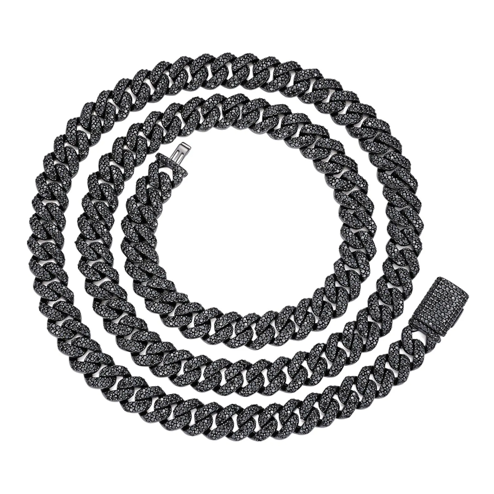 925 Silver 8mm Black Moissanite Miami Cuban 22 Inch Mens Necklace sold by Master Of Bling product image thumbnail 2