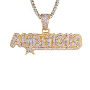 Gold Finish Ambitious Star Two Tone Bling Rapper Pendant Chain sold by Master Of Bling