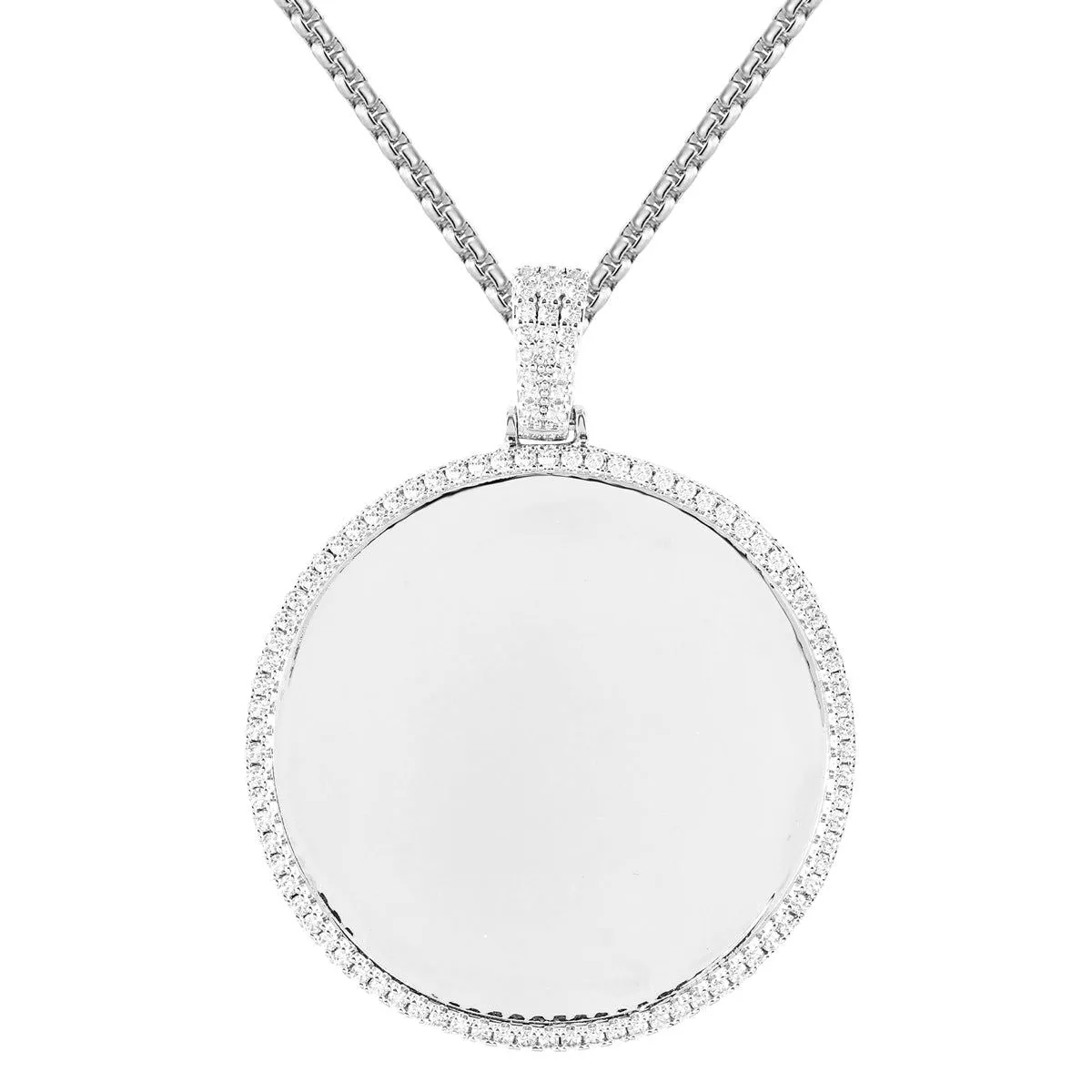 One Row Icy Circle Picture Memory Gift Photo Pendant Chain sold by Master Of Bling product image thumbnail 2