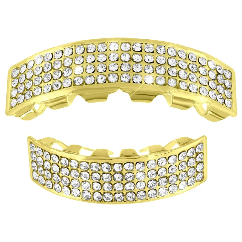 4 Row Icy Grillz Yellow Finish Halloween sale sold by Master Of Bling