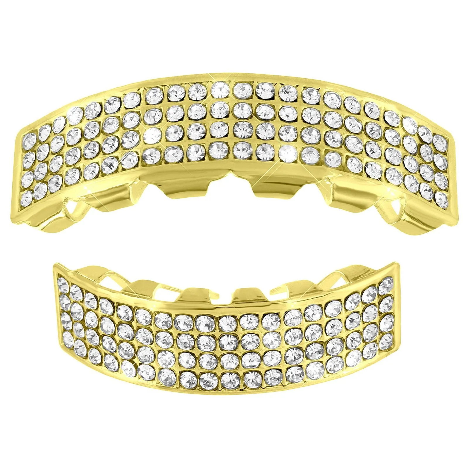 4 Row Icy Grillz Yellow Finish Halloween sale sold by Master Of Bling