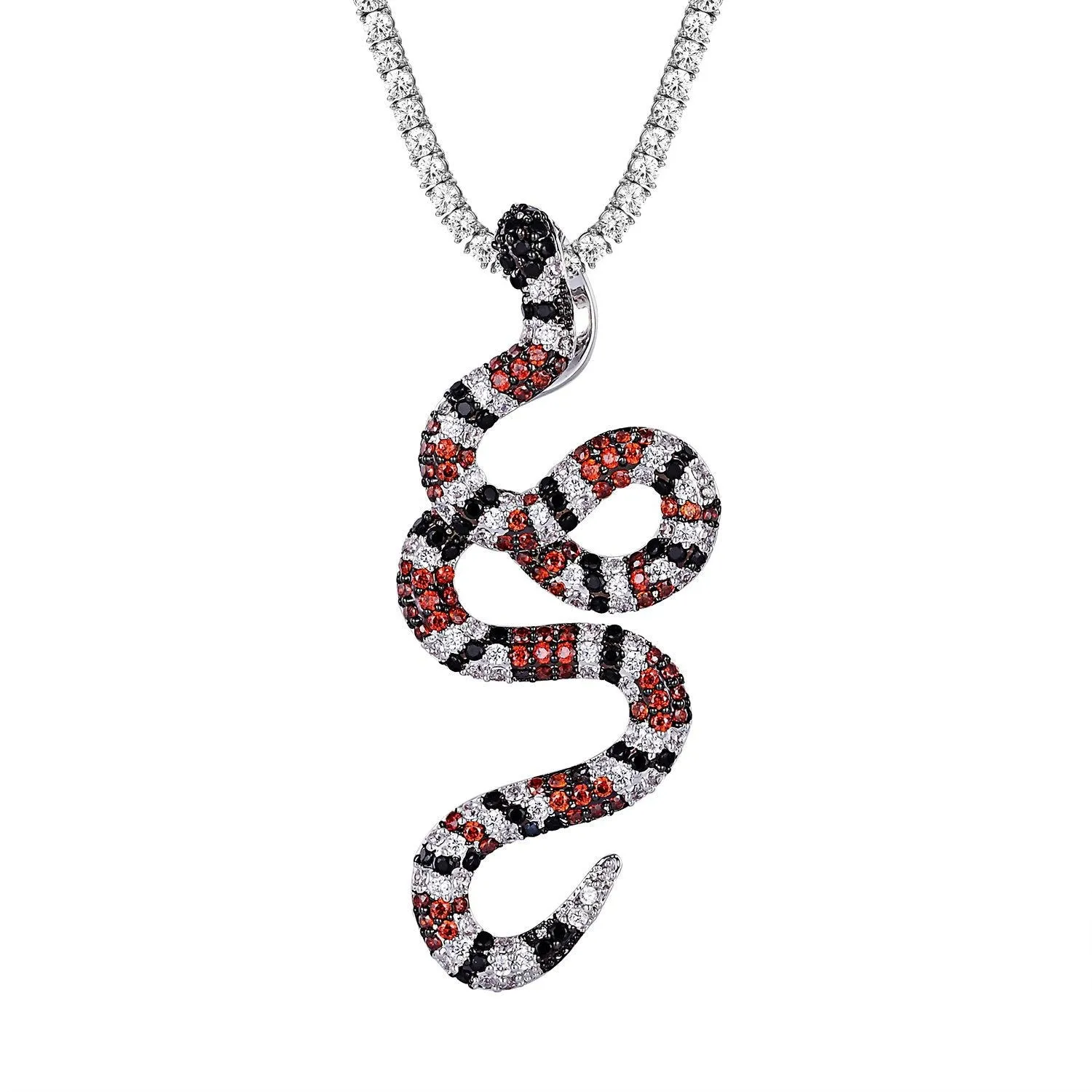 Men's Custom Snake Luxury Logo Silver Pendant Chain sold by Master Of Bling product image thumbnail 2