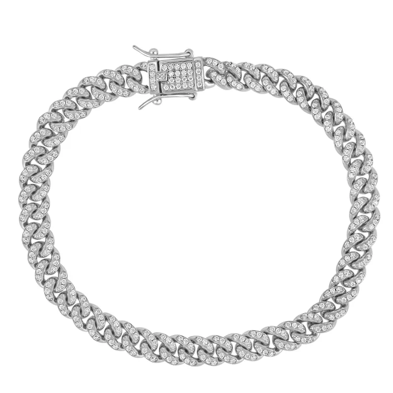 .925 Moissanite Diamond Icy 6mm Miami Cuban Link Bracelet sold by Master Of Bling