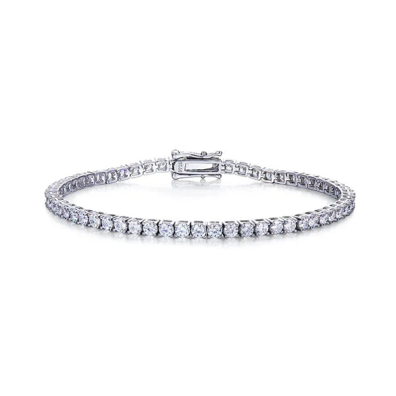 Moissanite Tennis Bracelet 3mm 925 Sterling Silver Designer sold by Master Of Bling