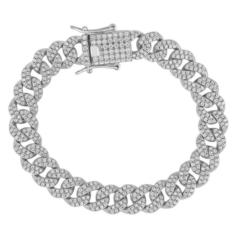 .925 Moissanite Diamond 9mm Miami Cuban 7 Inch Icy Bracelet sold by Master Of Bling