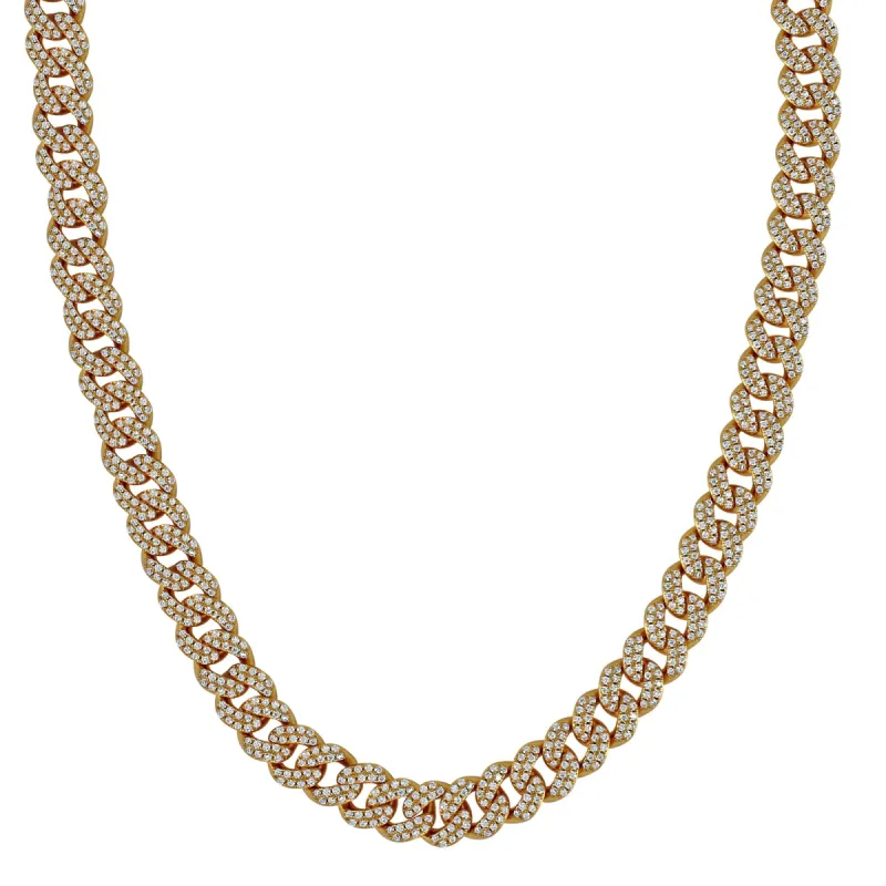 .925 Moissanite Diamond Icy 9mm Link Miami Cuban Necklace sold by Master Of Bling
