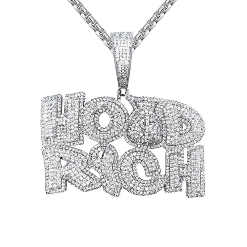 VVS Moissanite 7.71 CTW Dollar Bag Sterling Silver Pendant sold by Master Of Bling