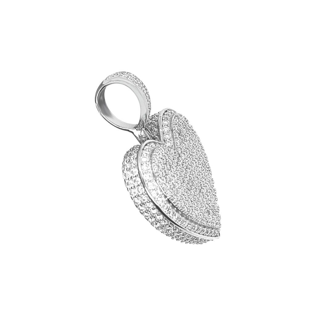 Sterling Silver VVS Moissanite 4.19 CTW Love Heart Pendant sold by Master Of Bling product image thumbnail 2