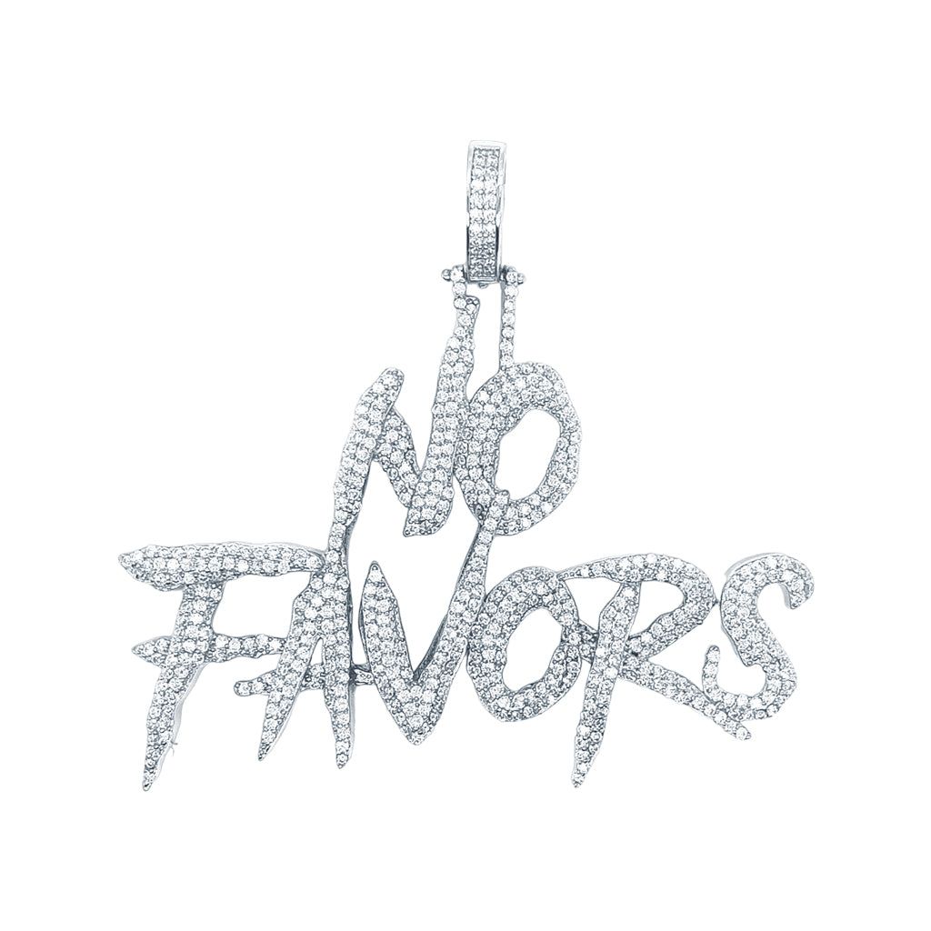 925 Sterling Silver Moissanite 3.54CTW No Favors Hip Hop Pendant sold by Master Of Bling