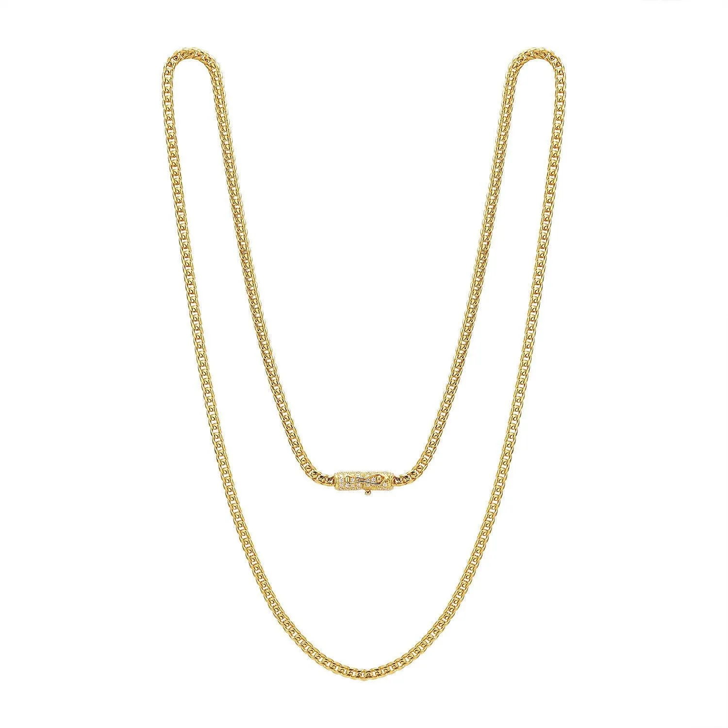 Custom Stainless Steel 36" 4mm Franco Chain Designer Bling Lock Design sold by Master Of Bling