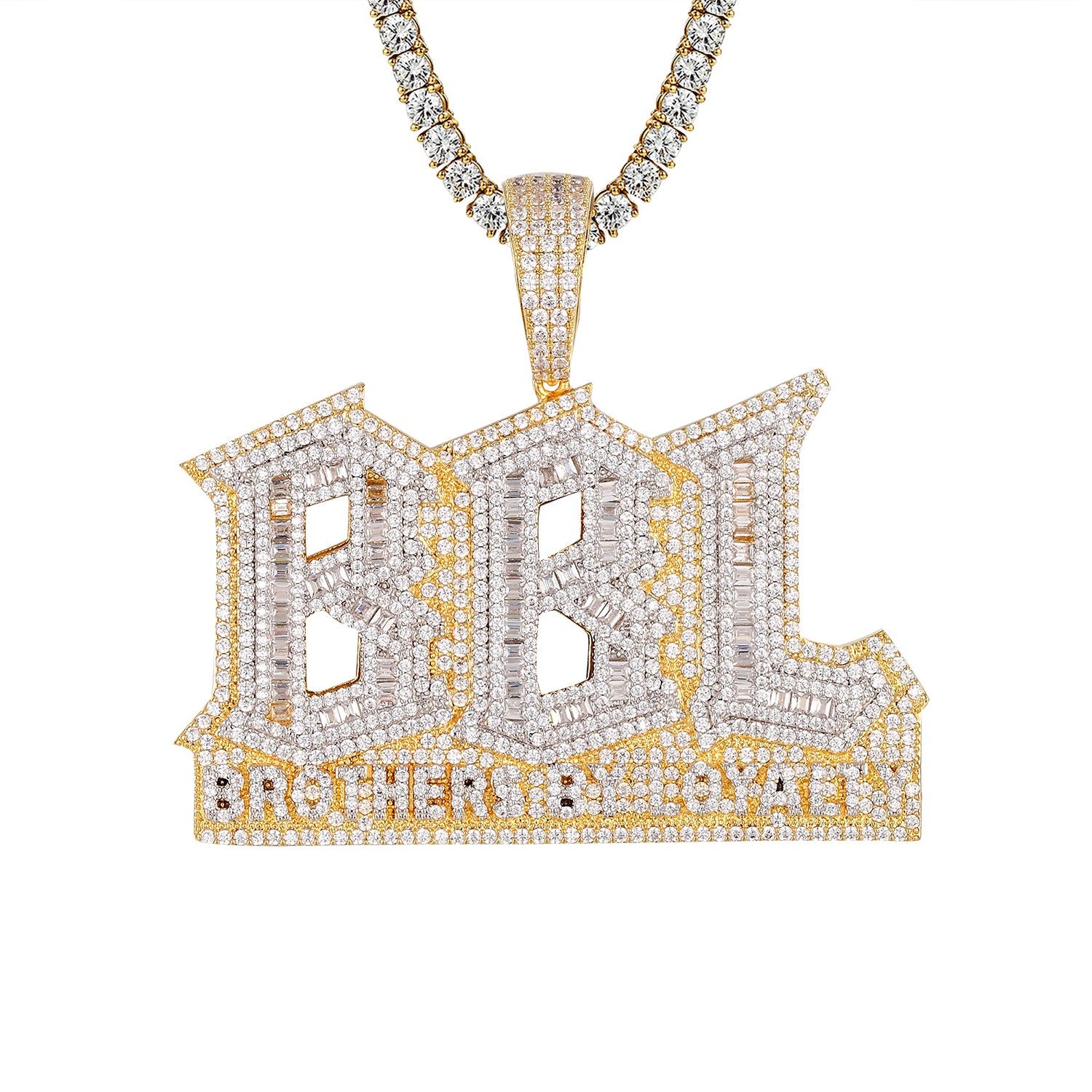 Mens Brothers by Loyalty BBL Baguette Hip Hop Pendant Chain sold by Master Of Bling product image thumbnail 3